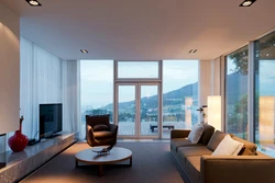 Panoramic windows in the interior of the apartment