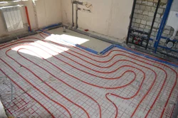 Kitchen with heated floor photo