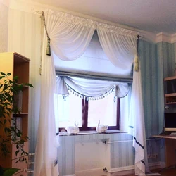 Curtains for the bedroom in a modern style photo short