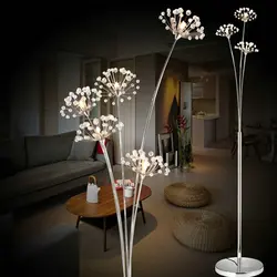 Floor lamp in the bedroom in the interior