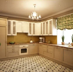 Sand-colored kitchen in the interior