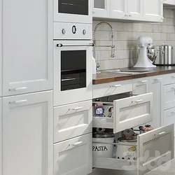 White oven in the kitchen interior