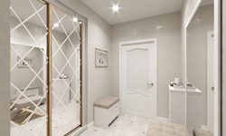 Mirrored wardrobe in the hallway design