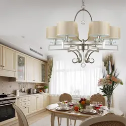 Kitchen design two chandeliers