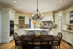 Kitchen design two chandeliers