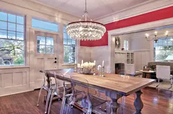 Kitchen design two chandeliers