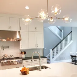 Kitchen design two chandeliers