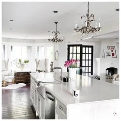Kitchen Design Two Chandeliers