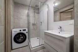 Bathroom design with shower and washing machine