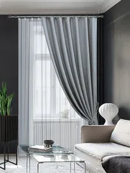 Blackout curtains in the bedroom interior