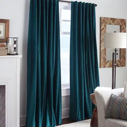 Blackout curtains in the bedroom interior