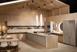 Kitchen beige concrete photo