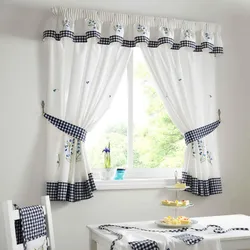 Tulle for the kitchen modern design up to the window sill photo