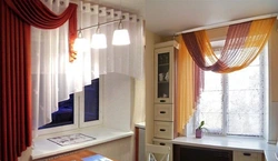 Tulle for the kitchen modern design up to the window sill photo