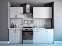 Small straight kitchen design photos