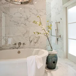 Bathroom design marble and gold