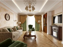 Living Room Interior With Dark Furniture In A Classic Style Photo Apartment