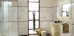 Интерьер ванной с бордюром