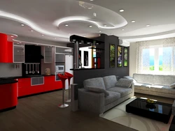 Studio Apartments Kitchen Design With Living Room