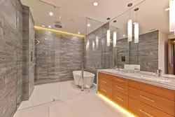 Lamps in the bathroom in the bathroom interior