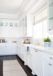 White kitchen interior with white countertop