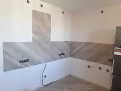 Mətbəx backsplash fotoşəkili üçün kvars vinil plitələr