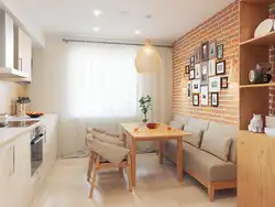 Interior Of A Small Kitchen With A Sofa
