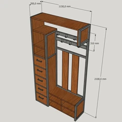 Do-it-yourself hallway made from a profile pipe, photo drawings