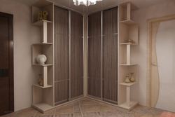 Corner wardrobe in the hallway photo design