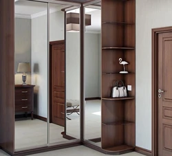 Corner wardrobe in the hallway photo design