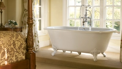 Clawfoot bathtub in room interior