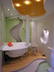 Plasterboard ceiling in the bathroom photo