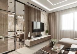 Beige-Brown Living Room Interior