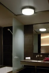 Lamps on the ceiling in the bathroom photo