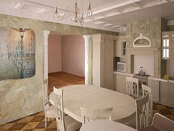 Фактурная штукатурка для стен на кухне фото