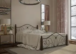 Interior with metal bed photo bedroom