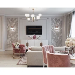 Kitchen living room interior in modern classic style photo