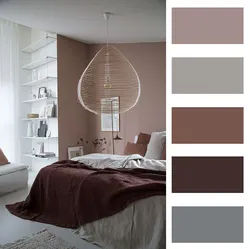 Color combination in the bedroom interior brown
