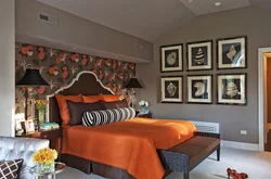Color combination in the bedroom interior brown