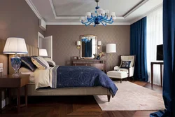 Color combination in the bedroom interior brown