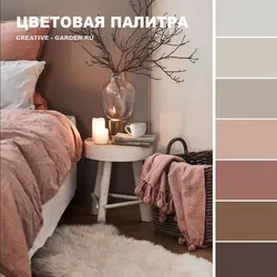 Color combination in the bedroom interior brown