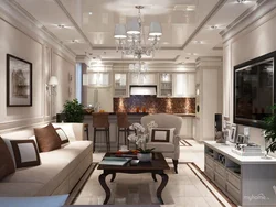 Kitchen living room in modern classic style photo