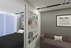 Bedroom Interior With Division Of Zones