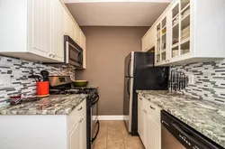 Kitchen interior on two walls photo