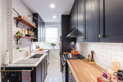 Kitchen interior on two walls photo