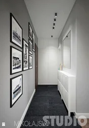 Interior of a gray corridor in an apartment photo