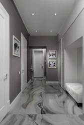 Interior of a gray corridor in an apartment photo