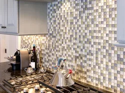 Glass mosaic for kitchen photo