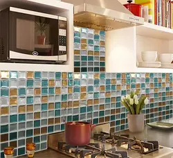 Glass mosaic for kitchen photo