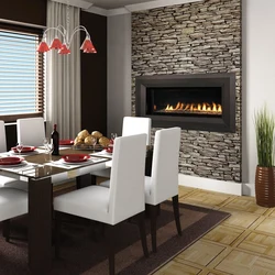 Electric Fireplace In The Kitchen Interior